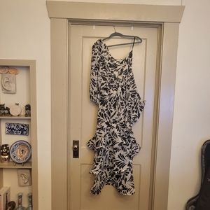 ALEXIS Target Botanical One Shoulder Ruffle Dress NWT